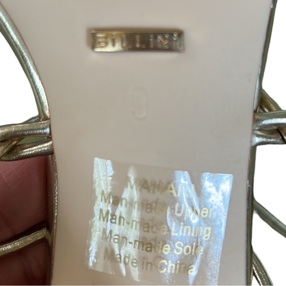 NWT Billini x Show Me Your Mumu Mahari Metallic Gold Wrap Strappy Heel Sandals 9 - Picture 14 of 16